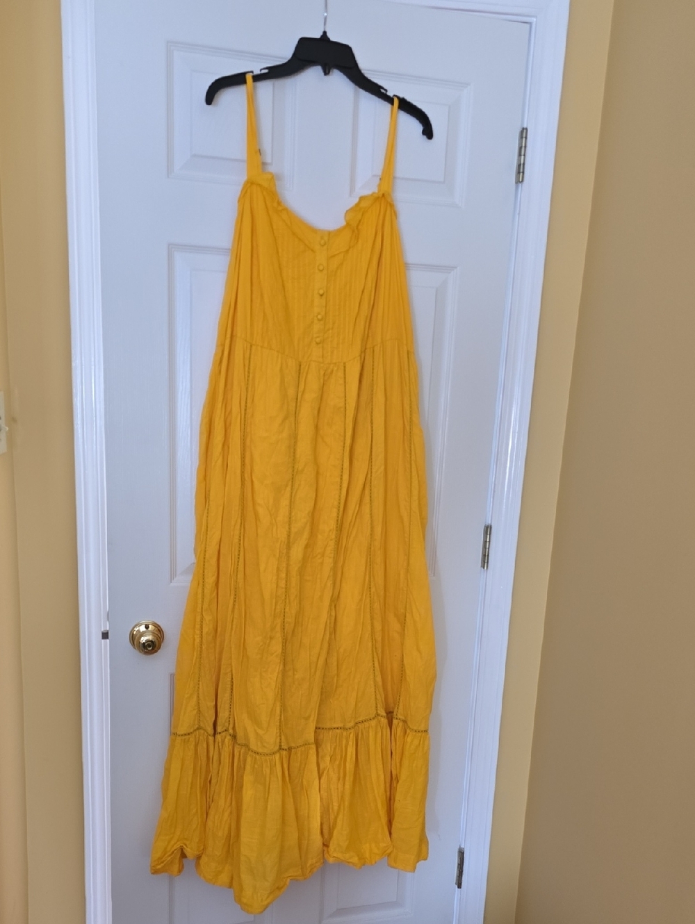 Maeve Yellow Spaghetti-Strap Maxi Dress